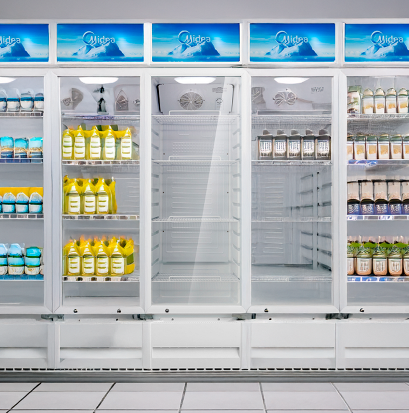 Refrigerador exhibidor de 11 pies con luz MDRZ309CCNWH-CA Marca: Midea