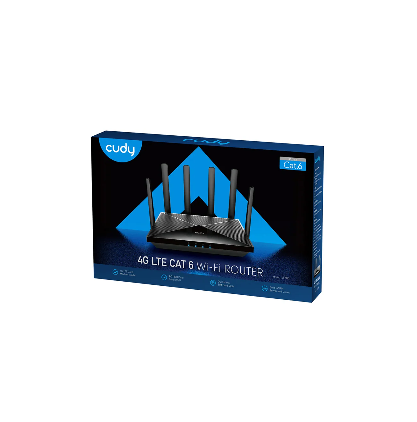 Router de 4 puertos LT700-EU AC1200 Wi-Fi 4G LTE Cat6 Marca: CUDY