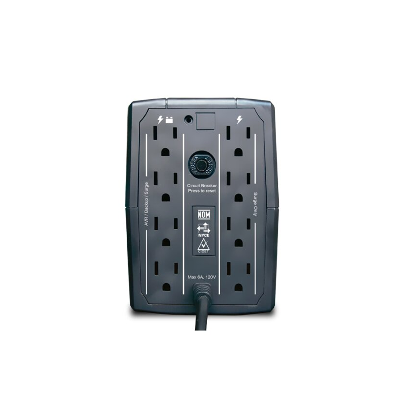 UPS interactivo de línea de 1000 VA con 8 toma corrientes NEMA 5-15 Marca: CDP