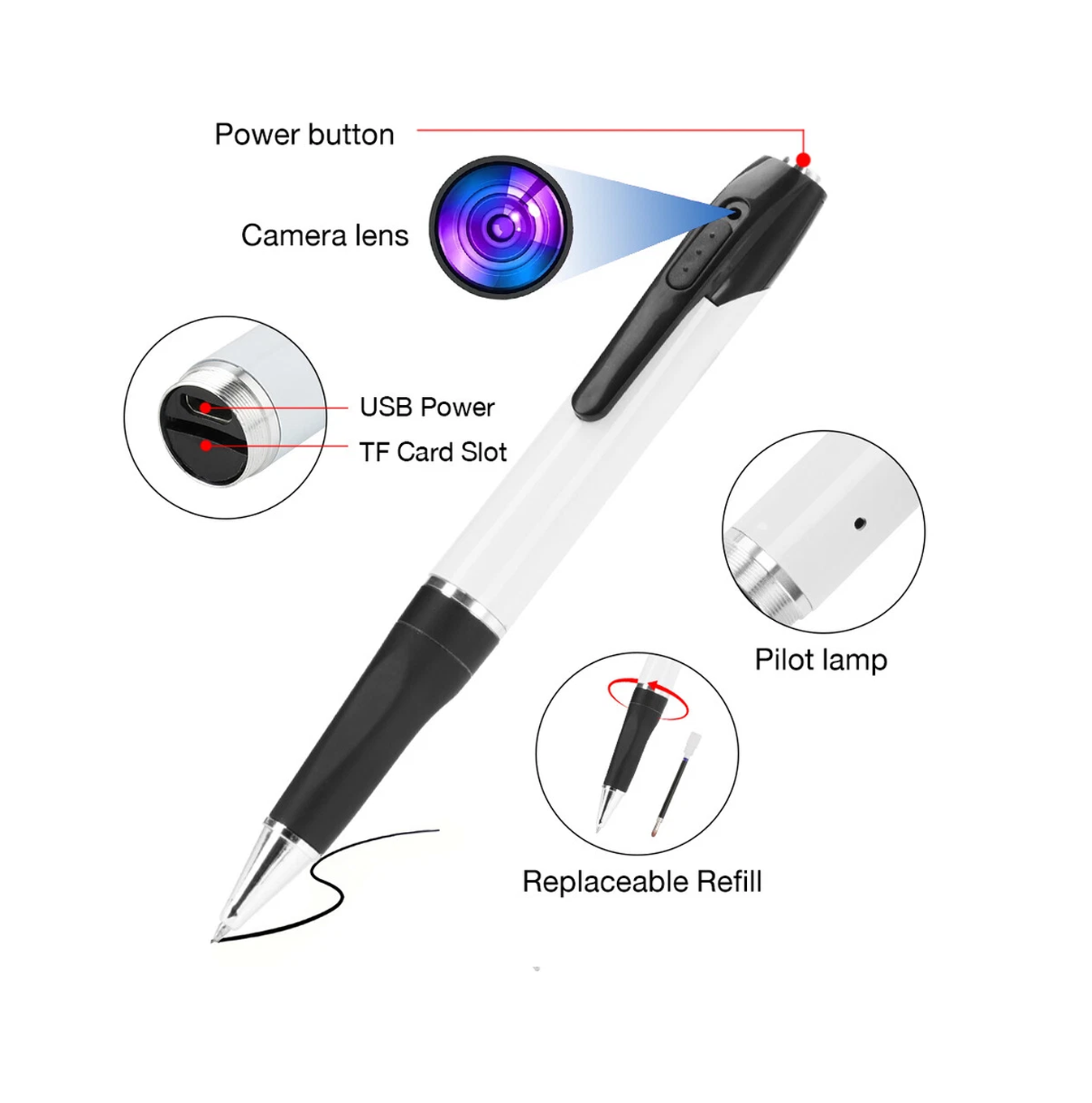 Mini cámara de seguridad portátil 1080P FHD grabadora de audio y video Marca: General