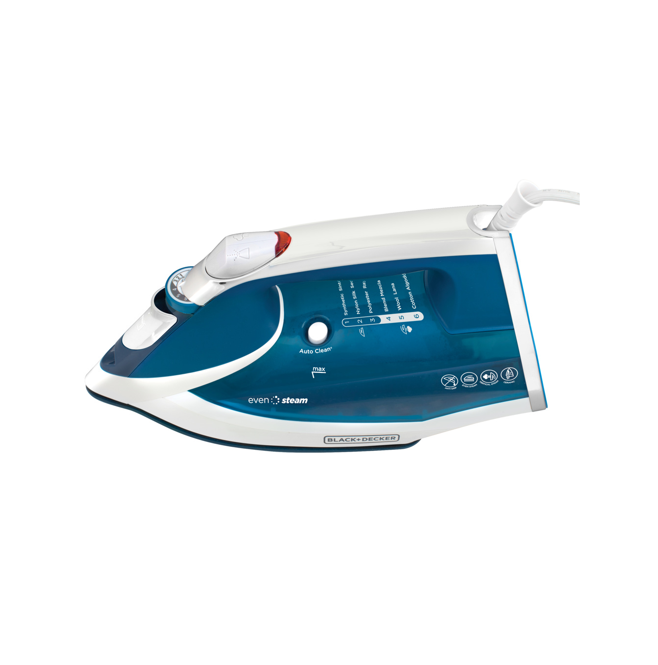 Plancha de vapor evensteam azul IR2060 Marca: Black + Decker