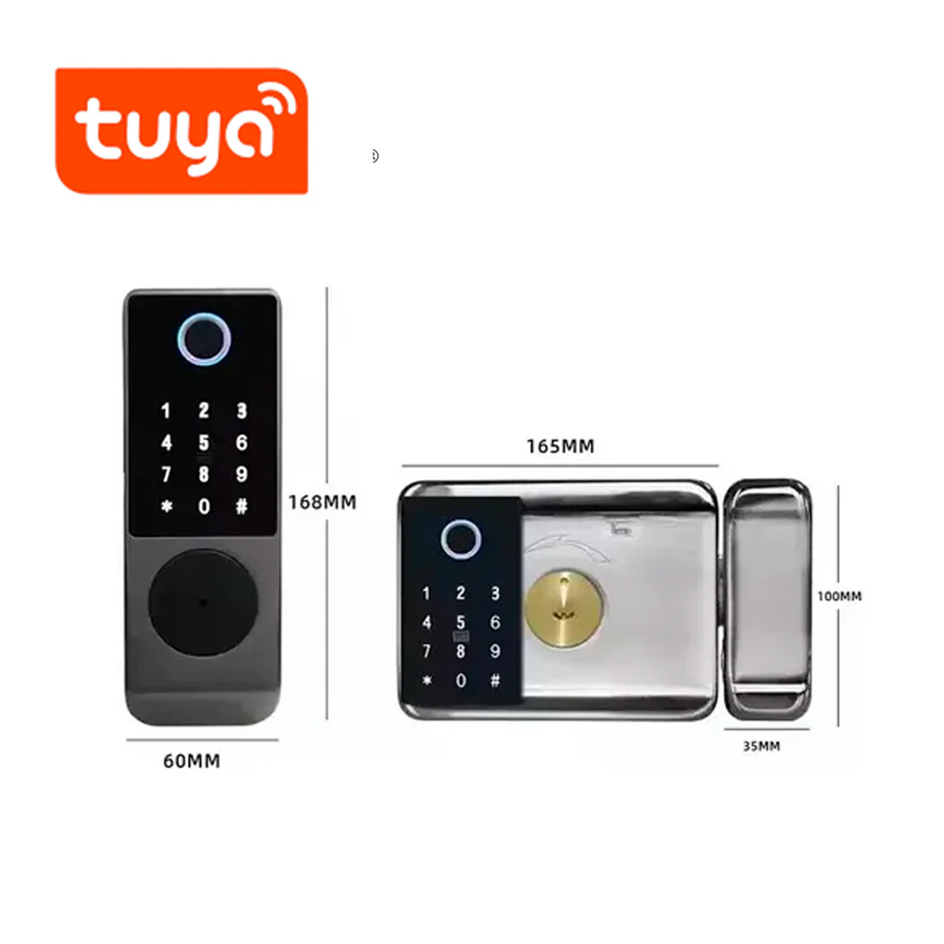 Cerradura llavin inteligente WIFI huella + codigo + tarjeta 1000 usuarios tecnologia Tuya TK-EA1-K Marca: Tuya