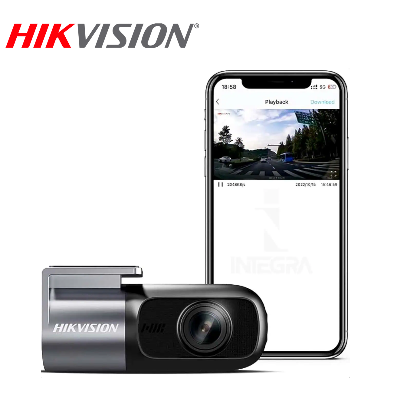 Dashcam Cámara frontal de 1080P Micrófono y altavoz incorporado G-Sensor para detección de emergencias D1 Marca: Hikvision