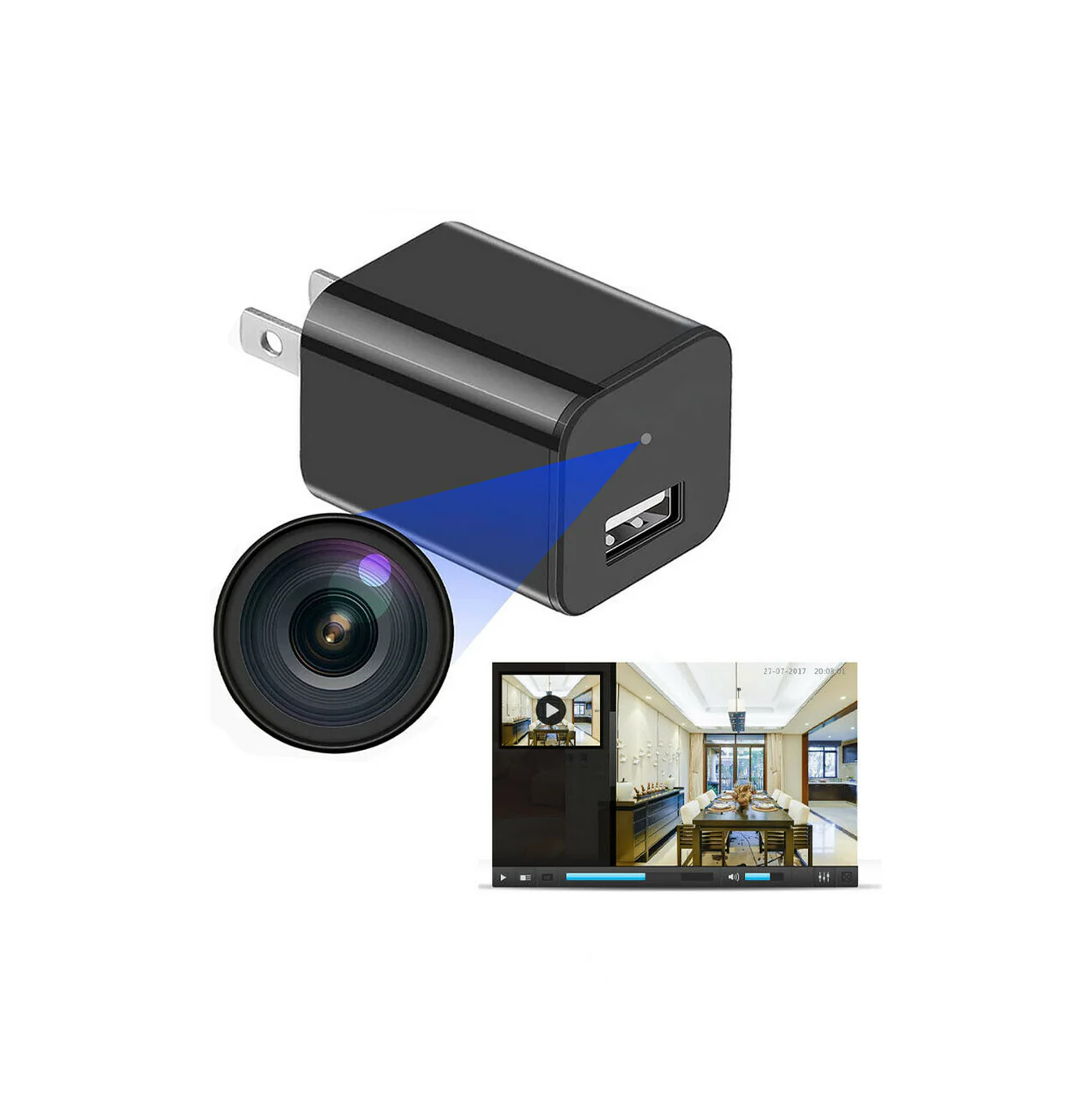 Cámara de seguridad oculta en cargador de celular Marca: Cooligg