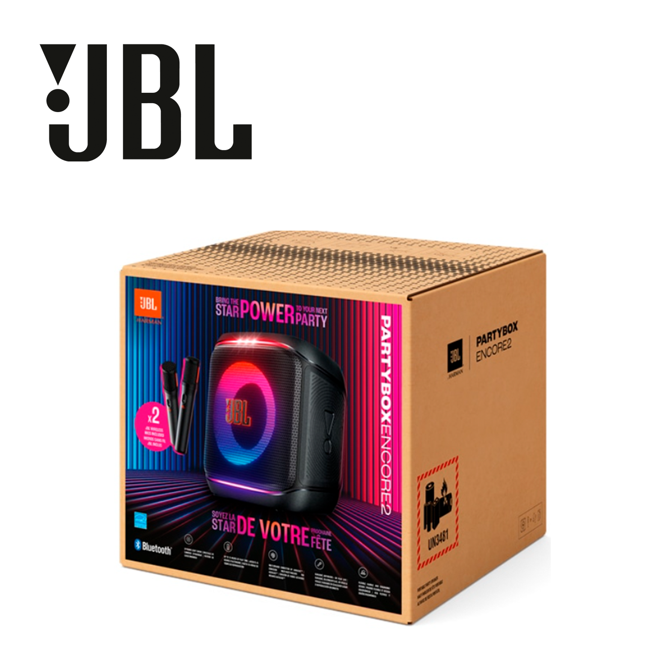 Parlante Party Box Encore2 2Mic Negro JBLPBENCORE22MICAM Marca: JBL