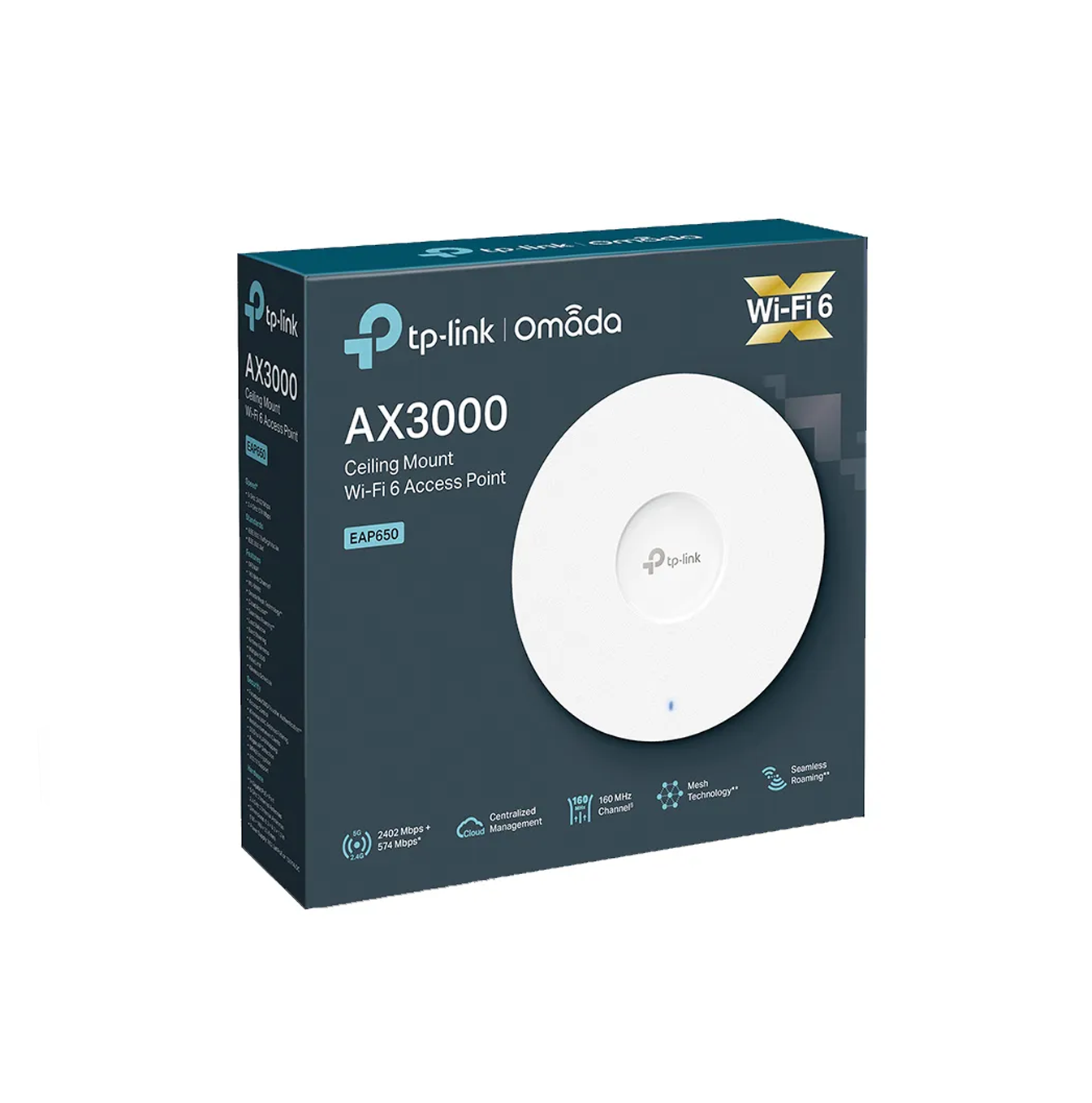 Access Point inalámbrico AX300 Ceiling Mount Wi-Fi 6 EAP650 Marca: TP-Link