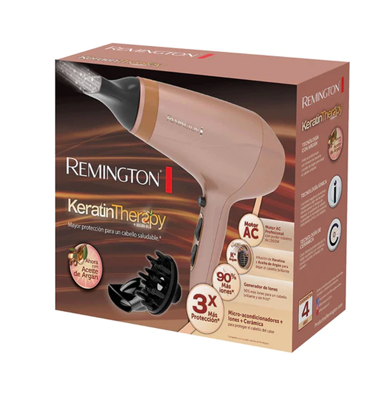 Secadora de cabello c/terapia de keratina y aceite de argan AC8820 (110) Marca: Remington