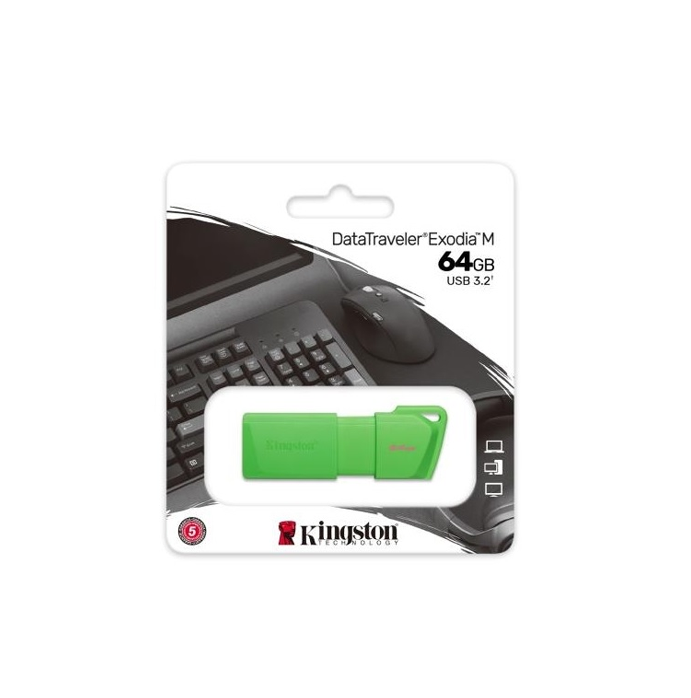 Memoria USB 64GB 3.2 Exodia M Latam DTXM verde neon KC-U2L64-7LG Marca: Kingston