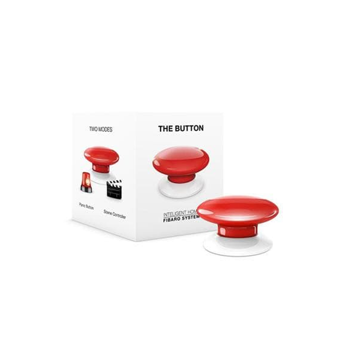 Botón controlador de escenas Z-Wave rojo FIBFGPB-101-3 Marca: Fibaro