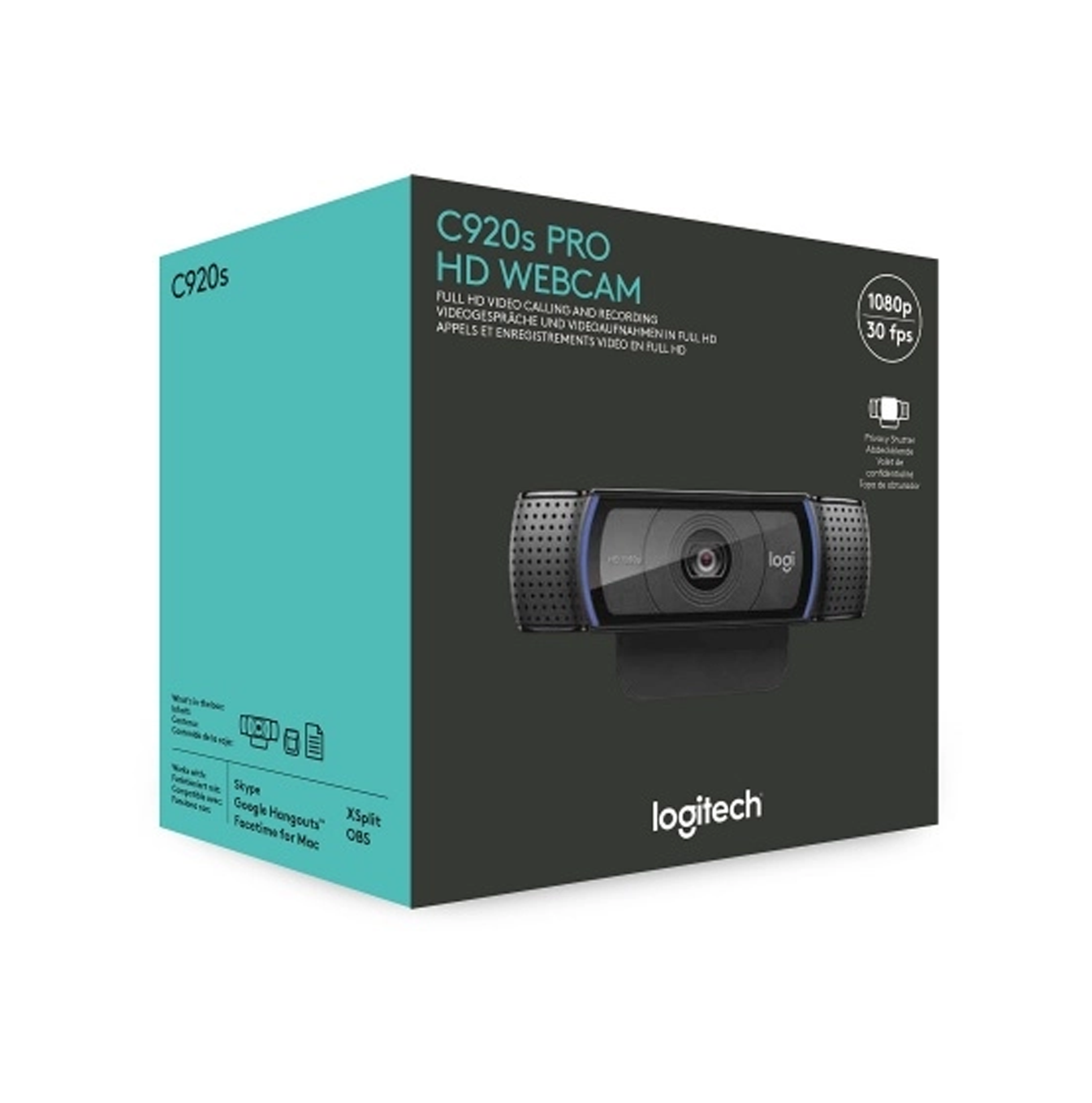 Cámara Web C920S Pro HD 1080-720P W/MIC 960-001257 Marca: Logitech