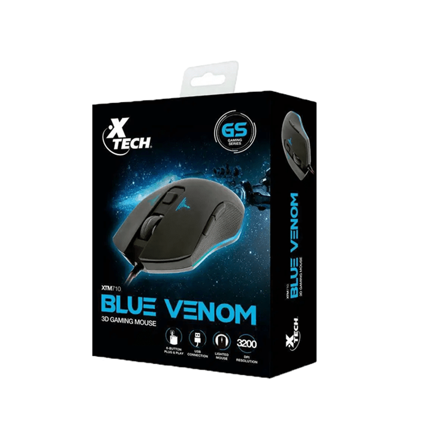 Mouse para Gaming cableado XTM-710 Blue Venom Marca: Xtech