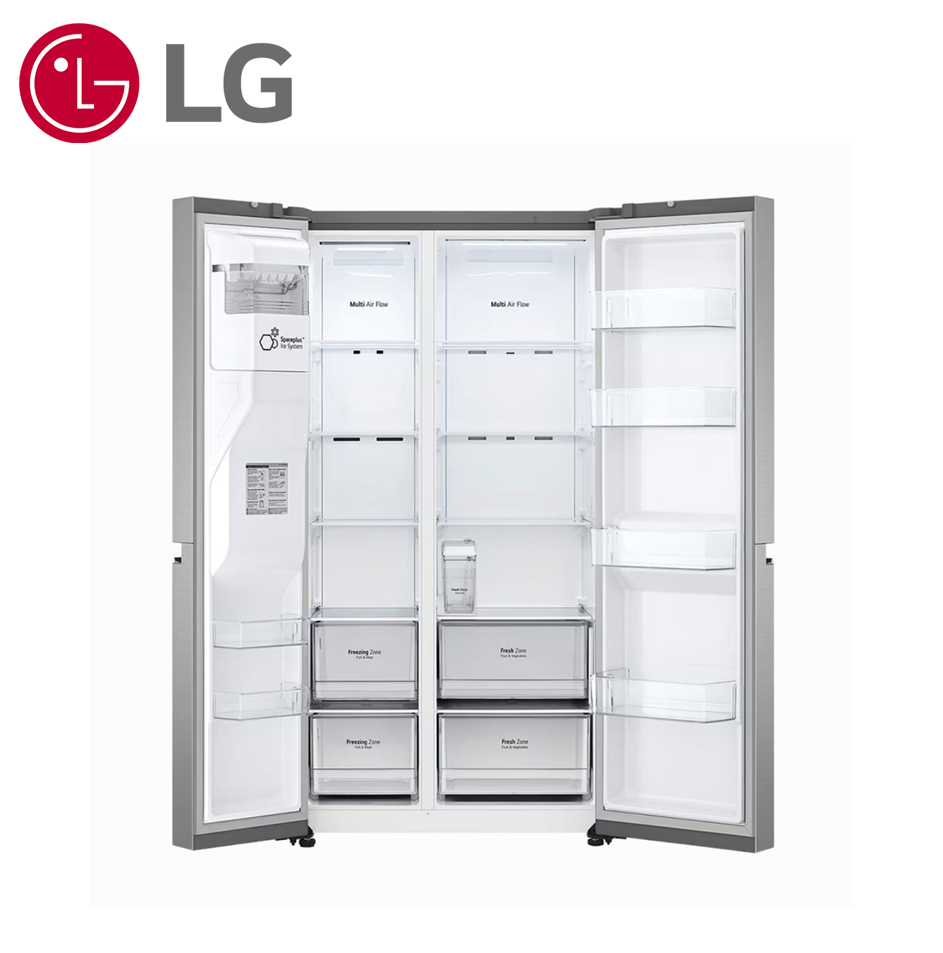 Refrigerator Side by Side 27 pc con dispensador silver VS27LWID Marca: LG