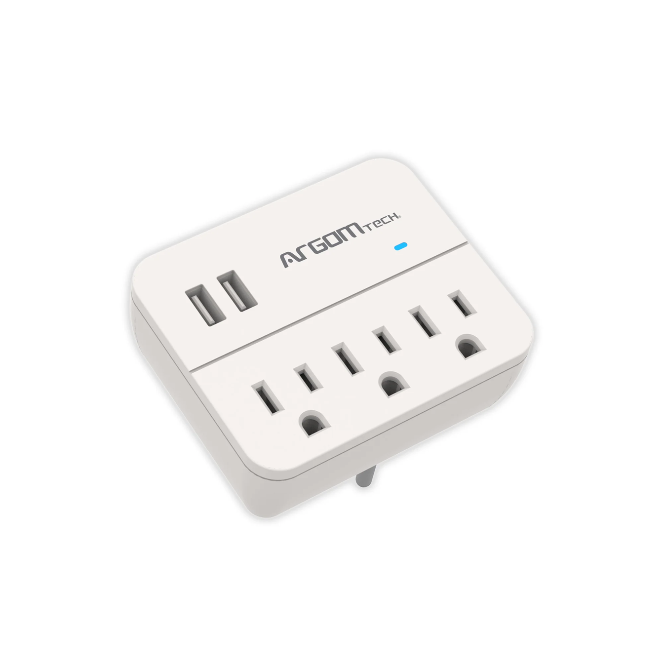 Regleta 3 Outlet 3 y 2 USB Port 110V AC-0266WT Marca: Argom