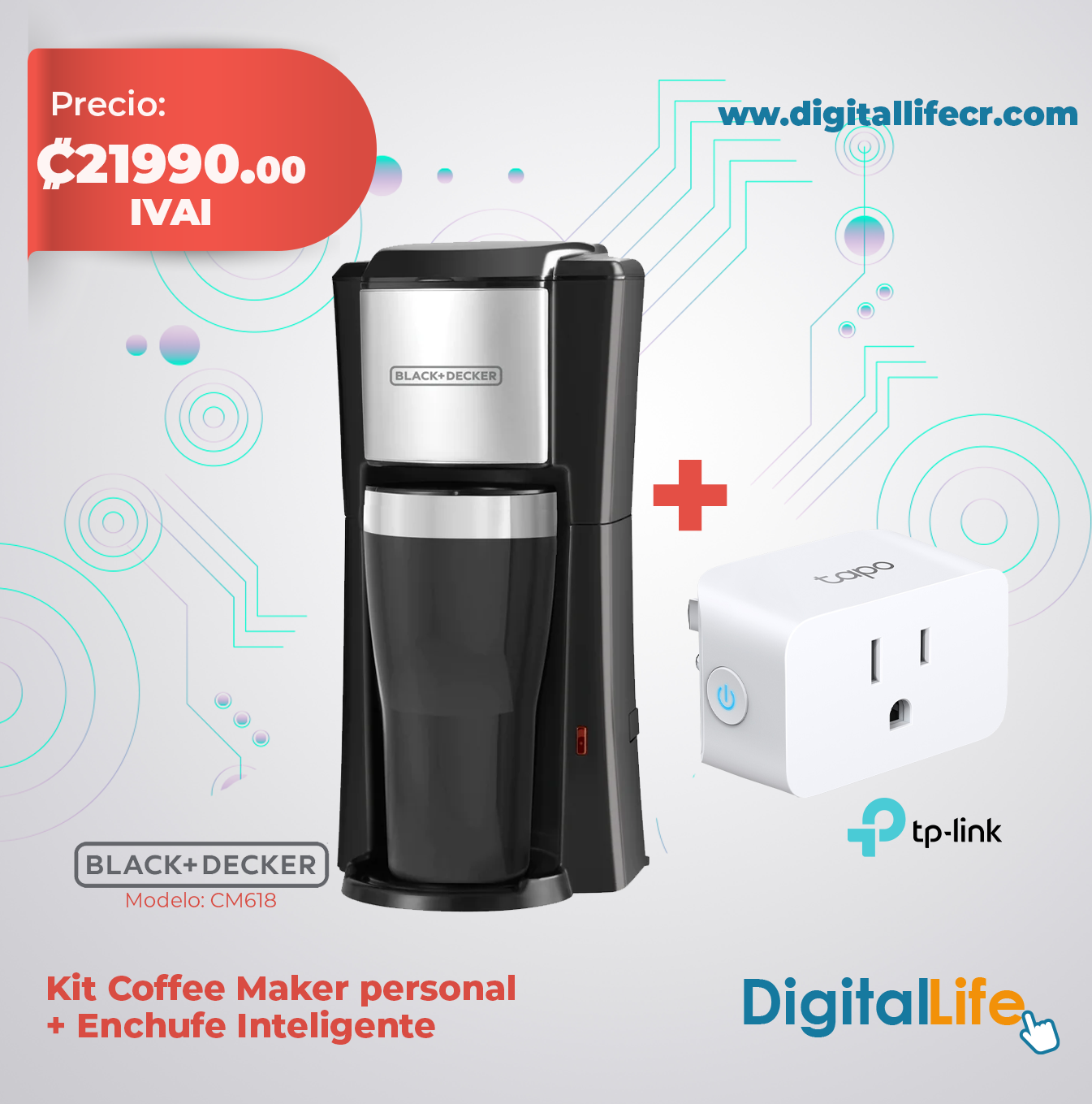 Kit Coffee Maker personal CM618 + Enchufe inteligente TP-Link