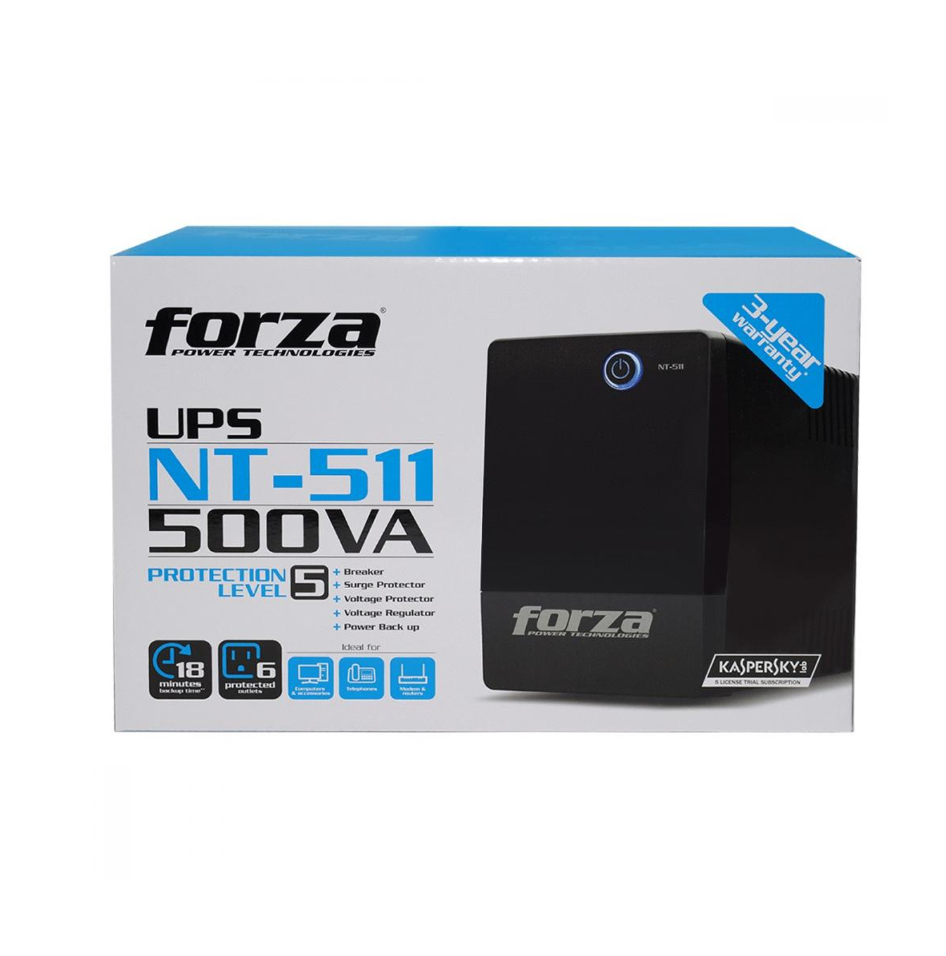 UPS interactiva 500VA/250W NT-511 Marca: Forza