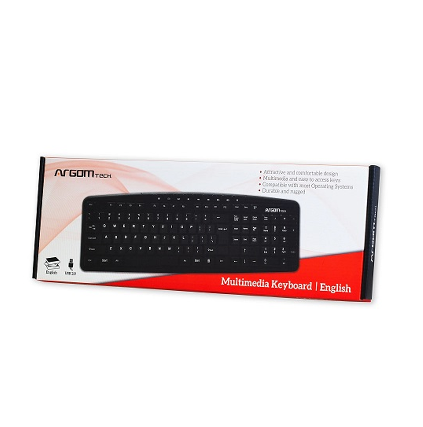 Teclado Standard KB-7807 membrana USB español negro Marca: Argom