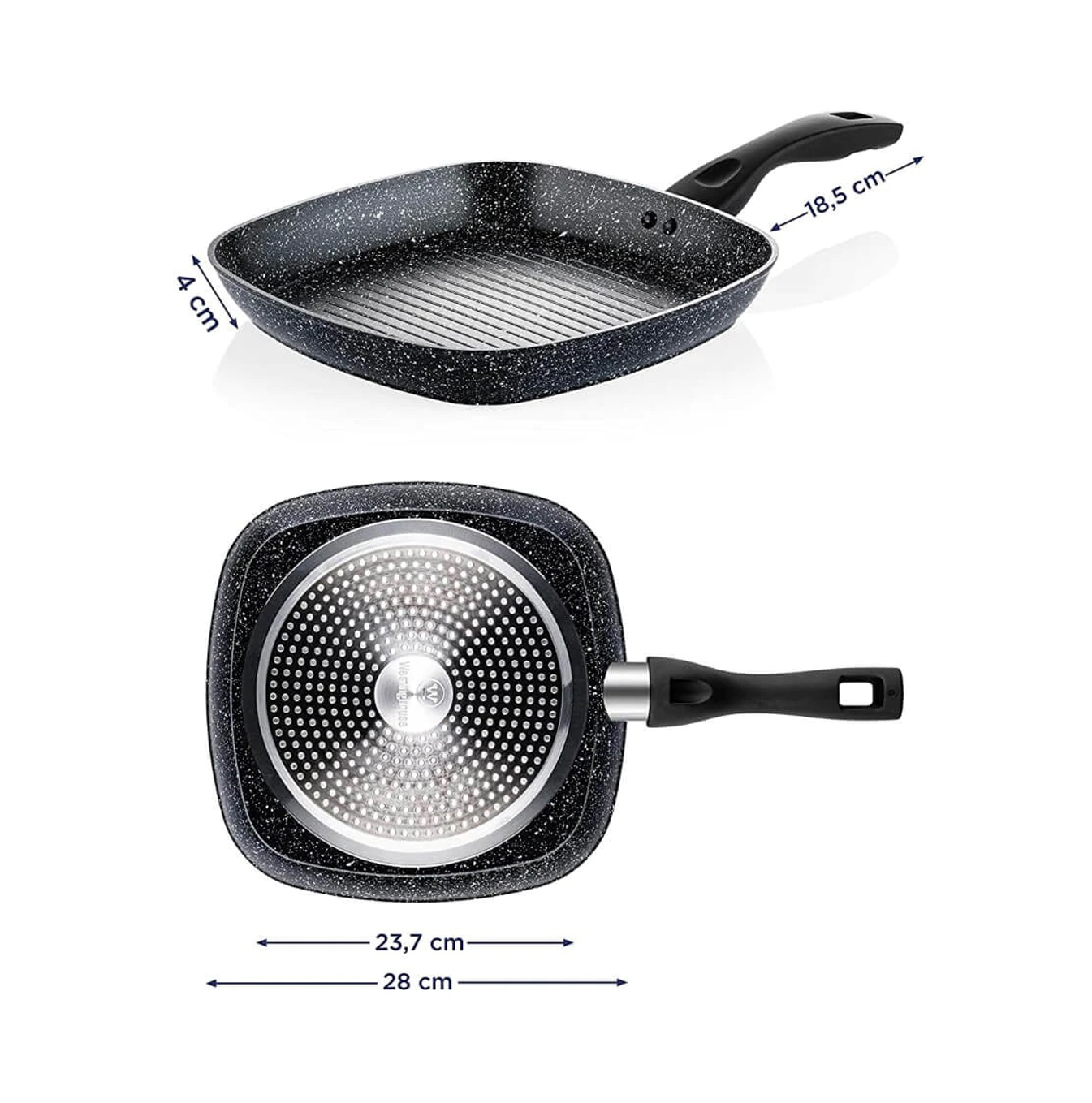 Sartén tipo grill mármol negro 28cm WCFP0009G28MBB Marca: Westinghouse