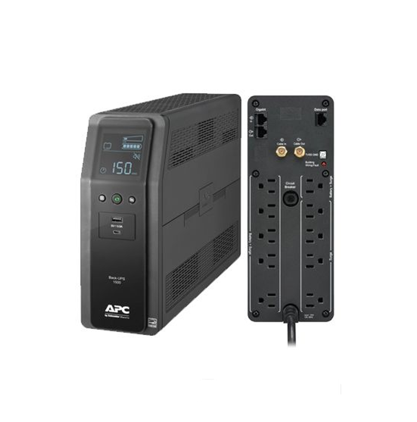 UPS APC 1500VA/900W 10 salidas 2 puertos USB AVR pantalla LCD Marca: APC