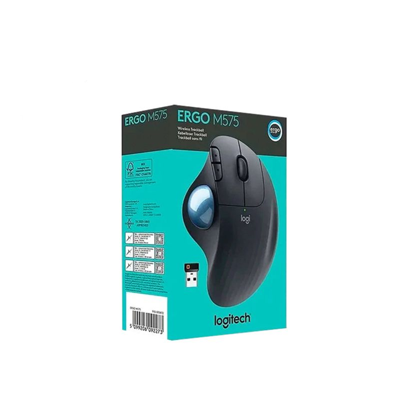 Mouse inalámbrico ERGO M575 negro retail  Marca: Logitech