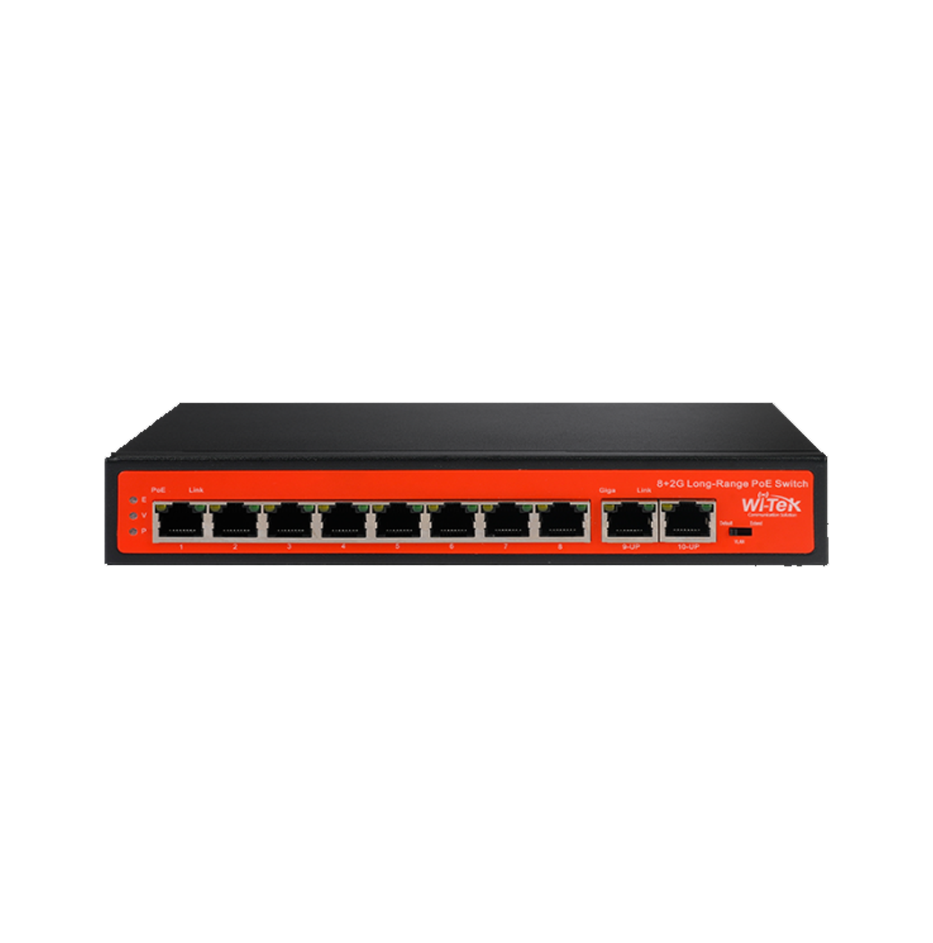 Switch de 8 puertos PoE 10/100 + 2 ptos para Up-Link WIPS210G Marca: Wi-Tek