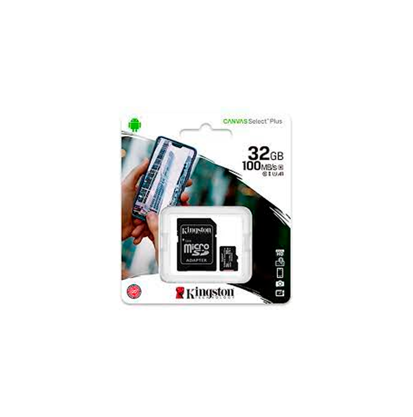 Tarjeta de memoria flash (adaptador microSDHC a SD Incluido) 32 GB Marca: Kingston