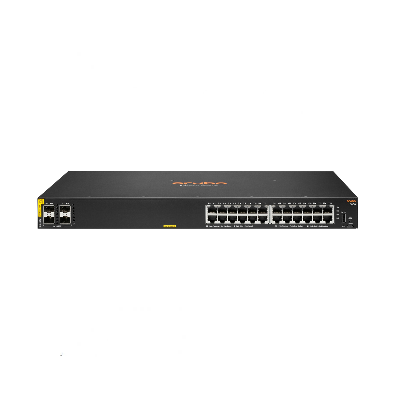 HPE Aruba 6100 24G Class4 PoE 4SFP+ Conmutador Gestionado JL677A Marca:HPE Aruba