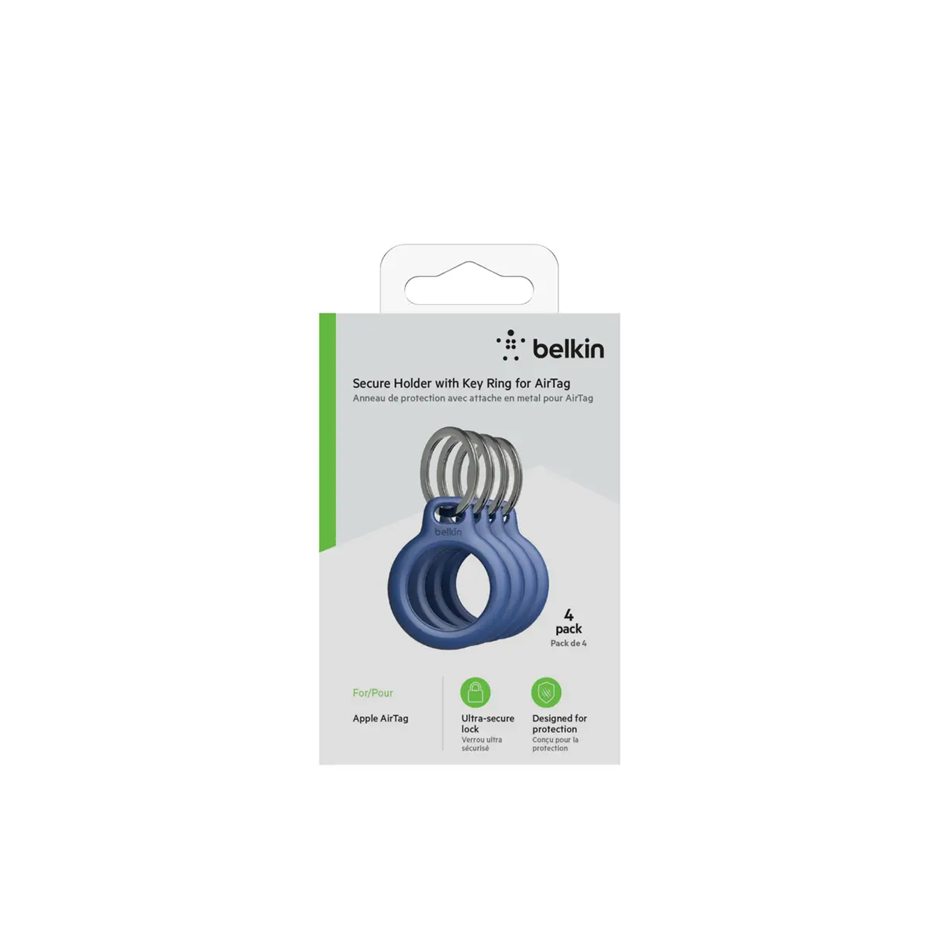 Belkin Estuche para Airtag azul (paquete de 4) MSC001btBL Marca: Belkin