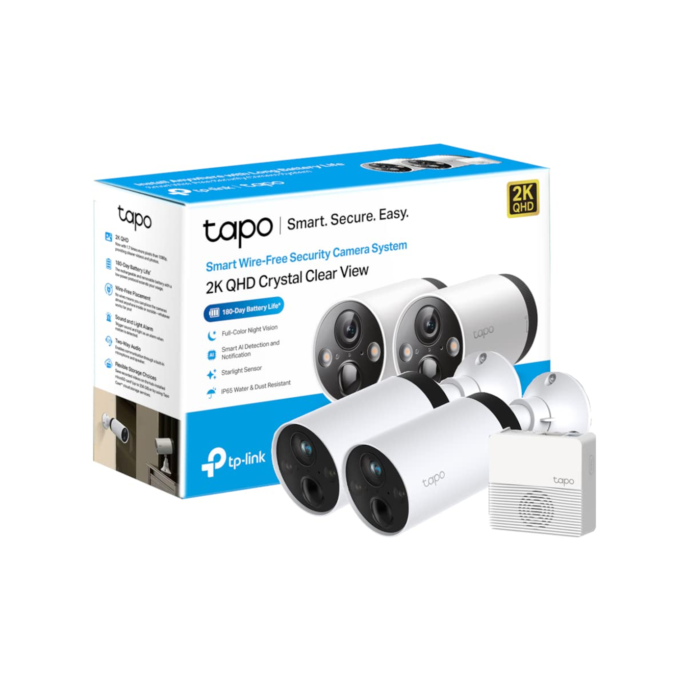 Cámara de seguridad Wi-Fi de batería 2K (2 cámaras) TAPO C420S2 Marca: TP-Link