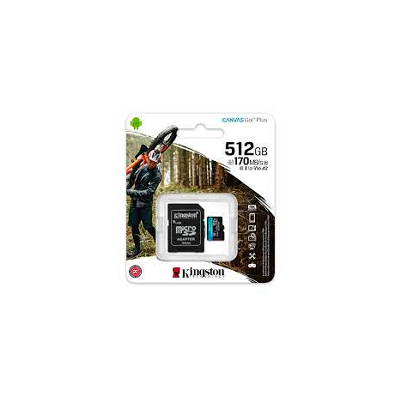 Tarjeta de memoria flash (adaptador microSDXC a SD Incluido) 512 GB Marca: Kingston