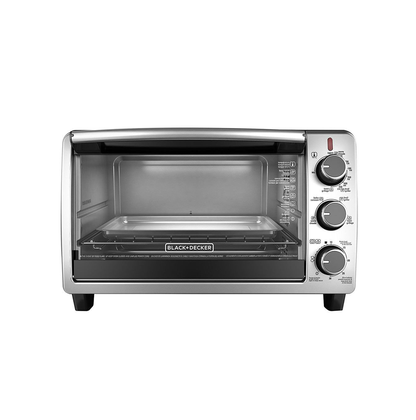 Horno de convección de 6 rebanadas de acero inoxidable TO1950SBD Marca: Black + Decker 