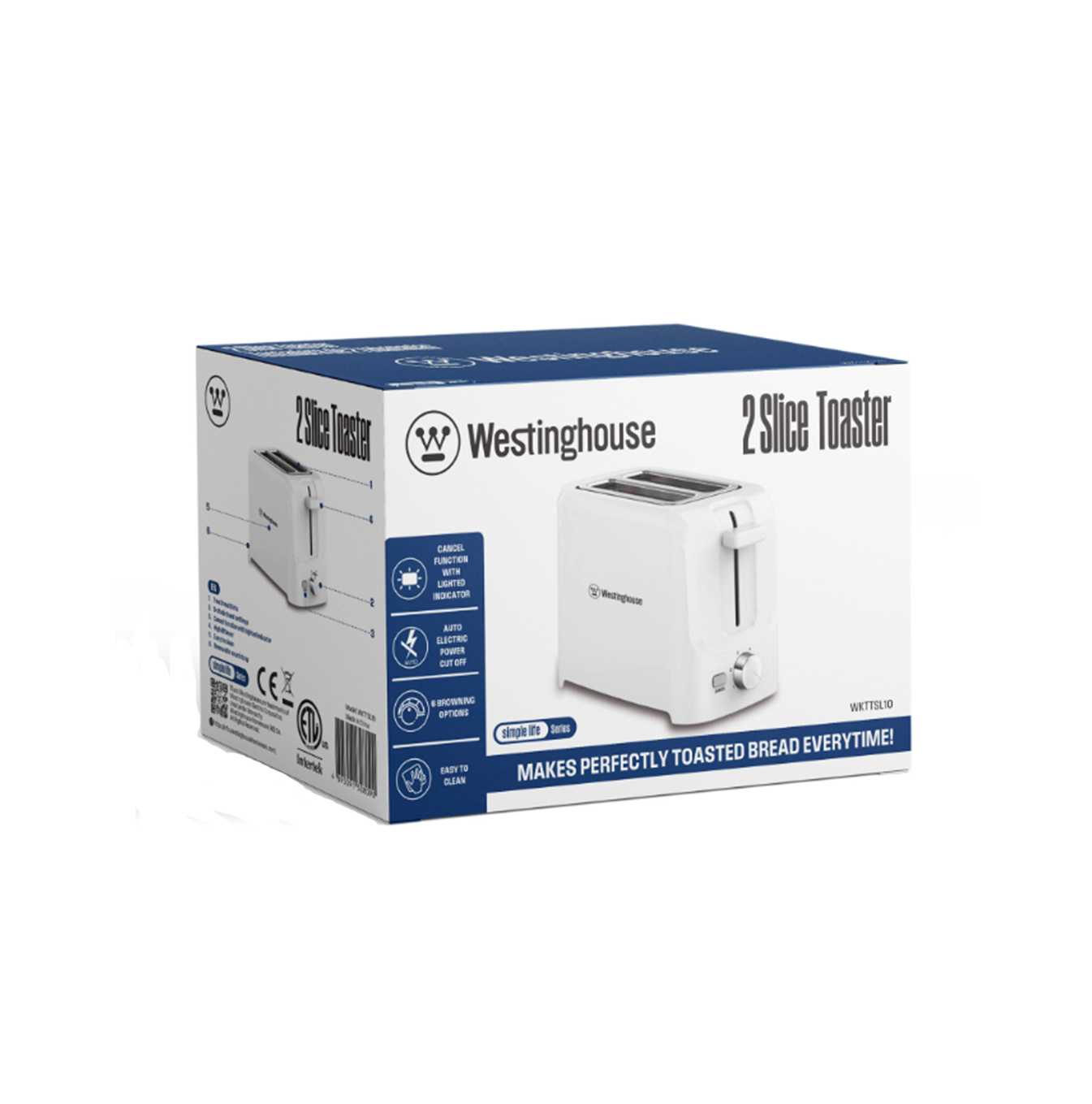 Tostadora 2 Rebanadas color blanco - WKTTSL10 Marca: Westinghouse