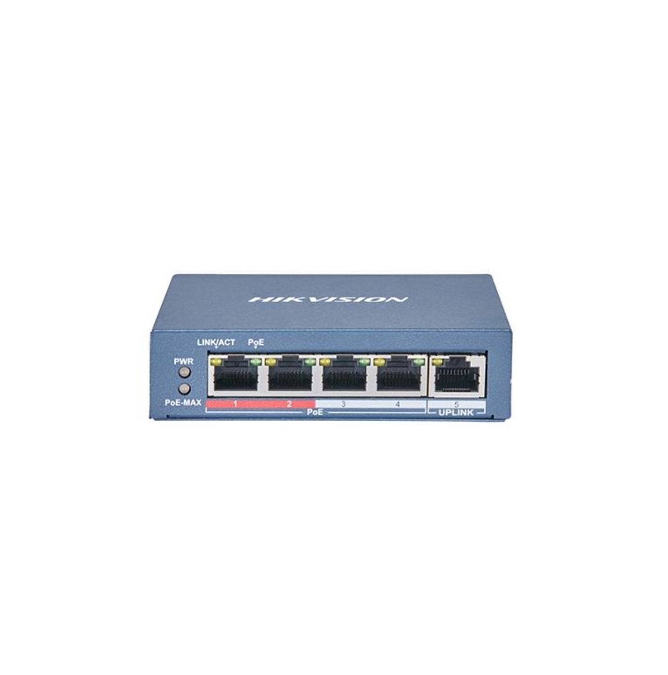 Switch monitoreable PoE+ 4 puertos 10/100 Mbps PoE+ DS3E1105PEI/M Marca: Hikvision