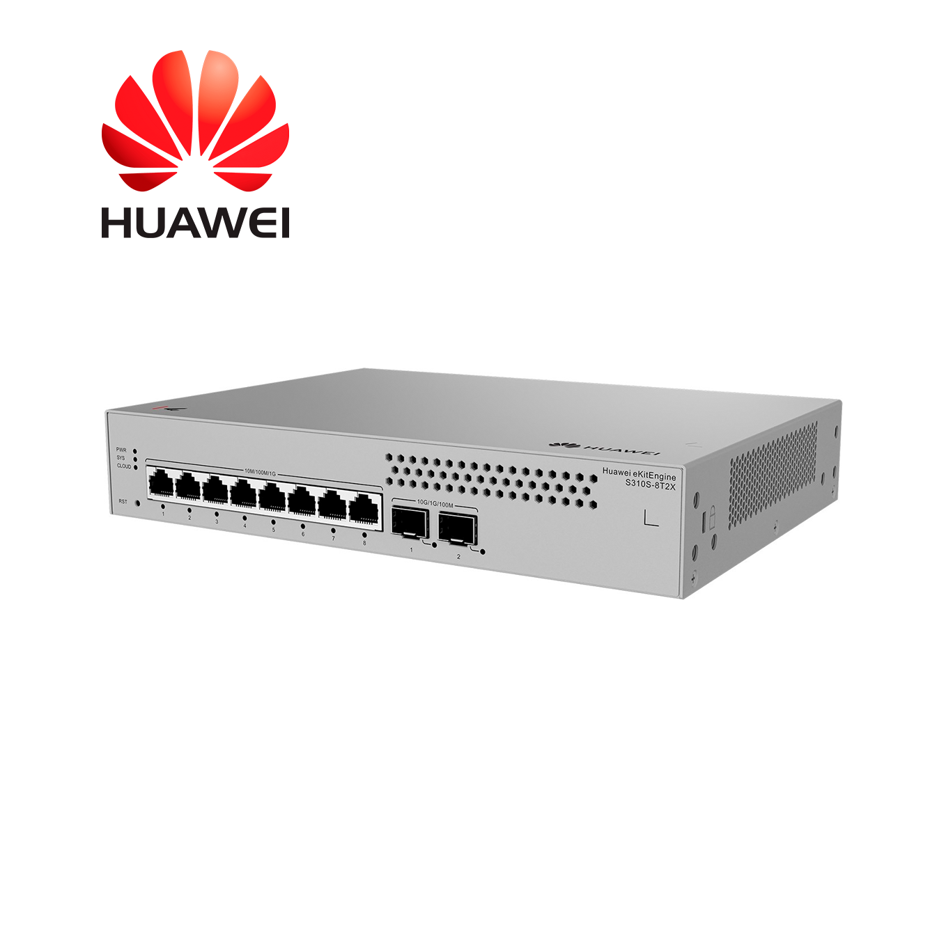 Switch 8 x puertos 10/100/1000BASE-T | 2 x puertos SFP+ de 10GE | Reenvío de paquetes 42Mpps S310S-8T2X Marca: Huawei