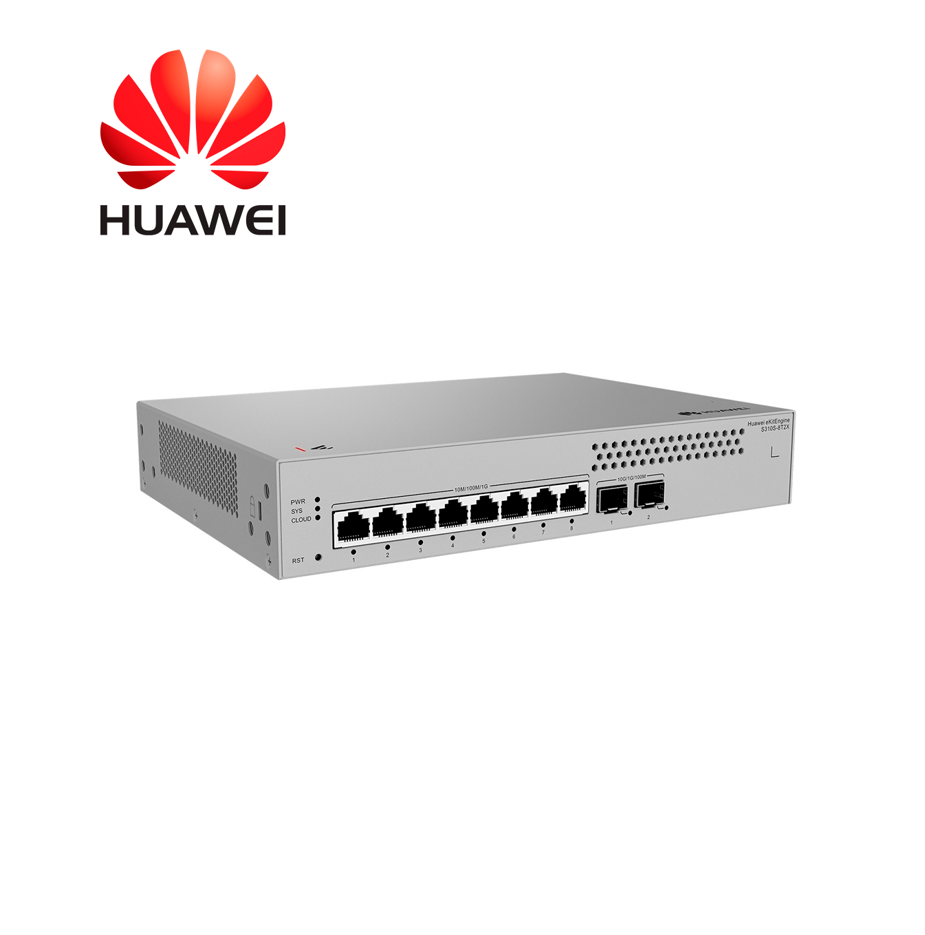 Switch 8 x puertos 10/100/1000BASE-T | 2 x puertos SFP+ de 10GE | Reenvío de paquetes 42Mpps S310S-8T2X Marca: Huawei