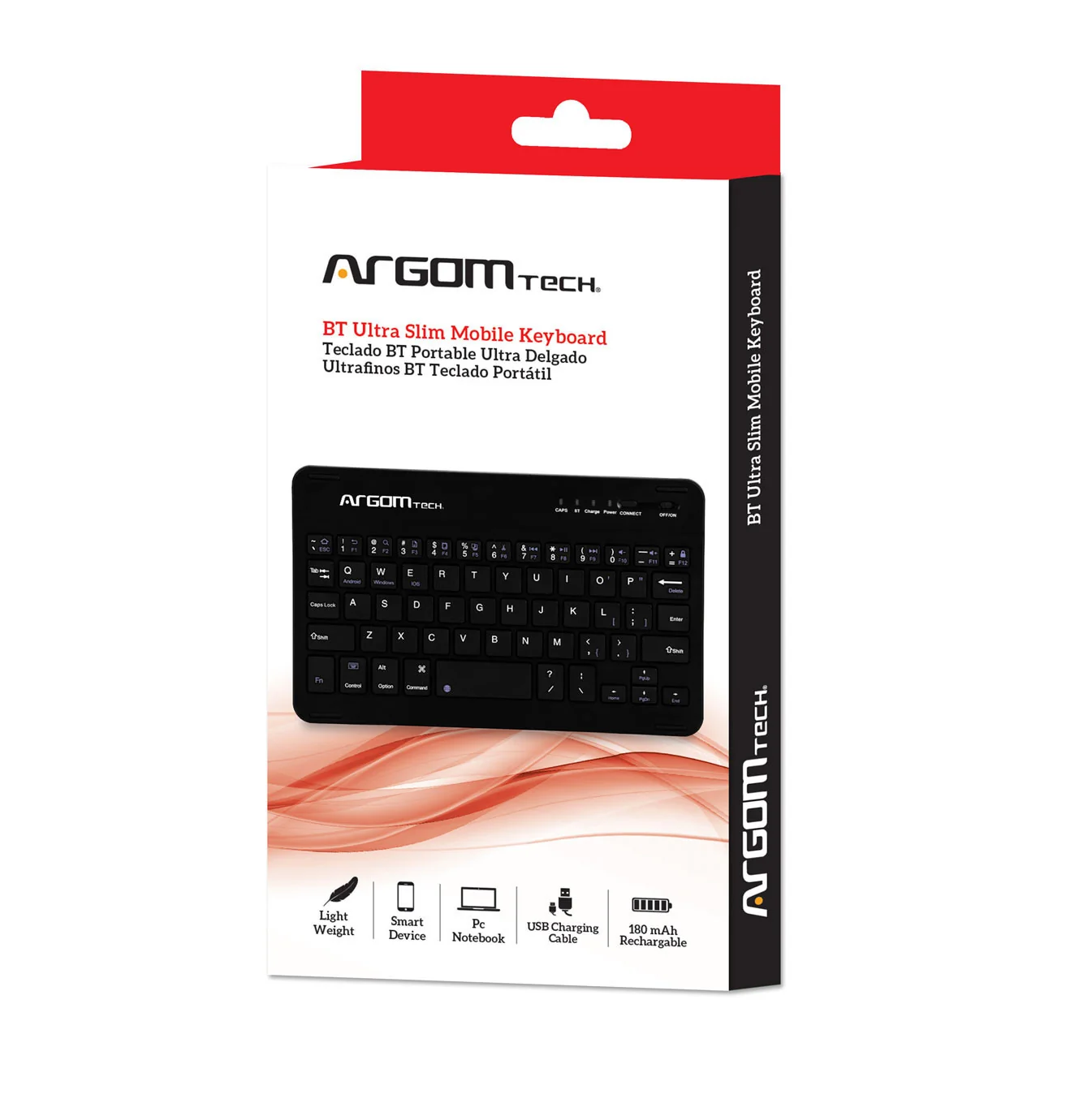 Teclado standard membrana inalámbrico ingles negro ARG-KB-0203 Marca: Argom