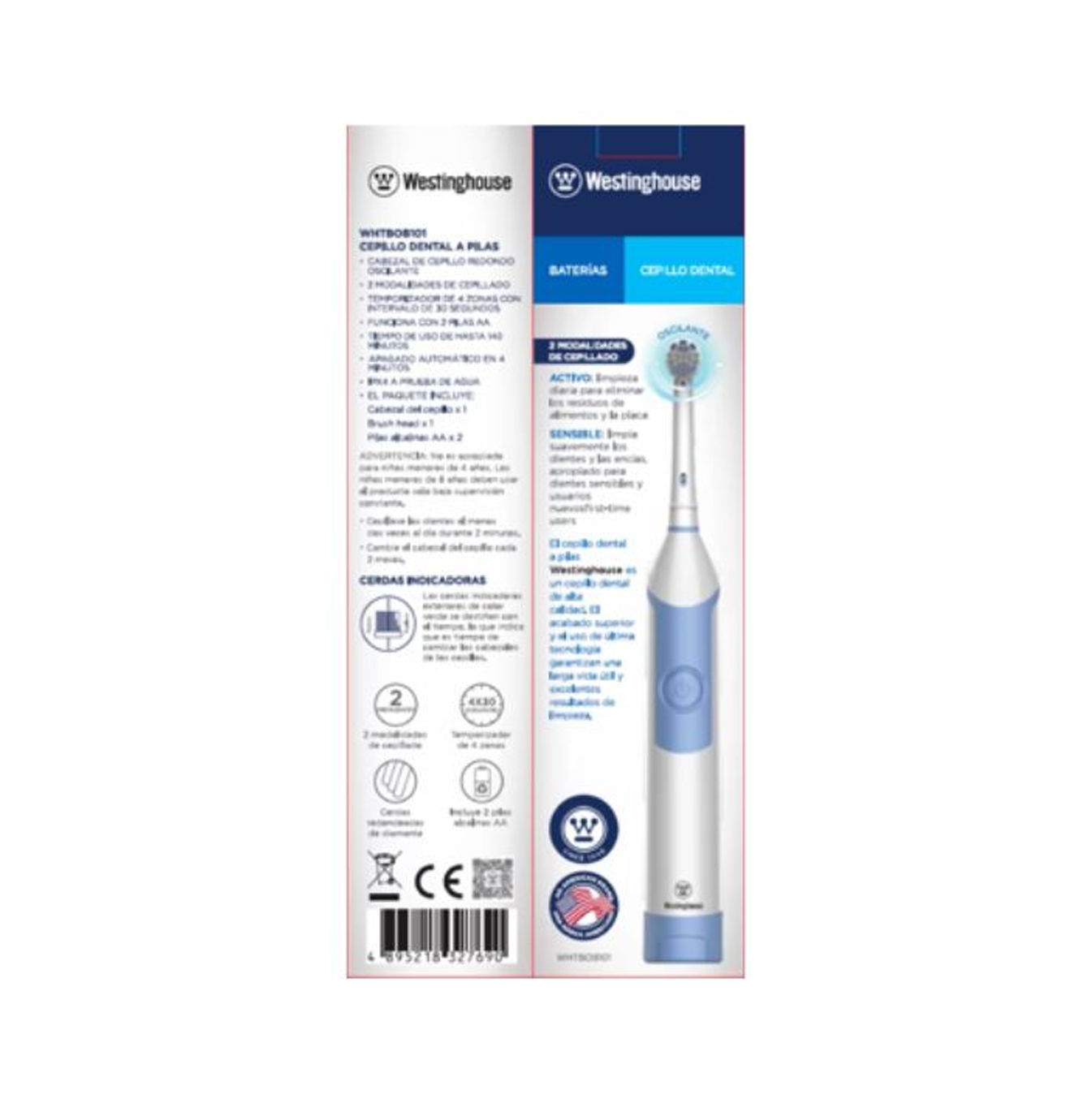 Cepillo dientes eléctrico azul bat WHTBOB101 Marca: Westinghouse