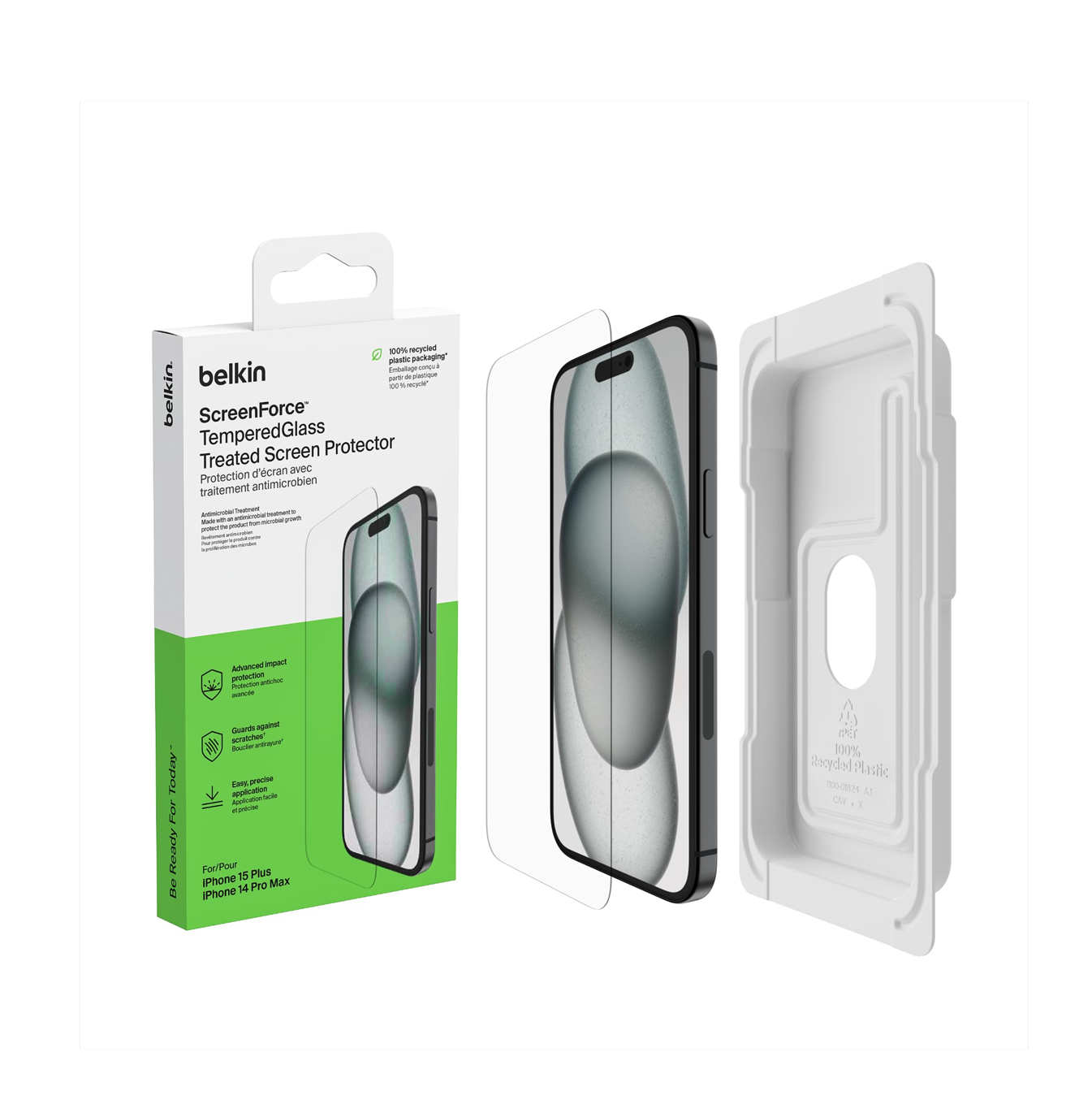 Belkin ScreenForce Protector de pantalla para teléfono móvil iPhone 15 Plus OVA136zz Marca: Belkin