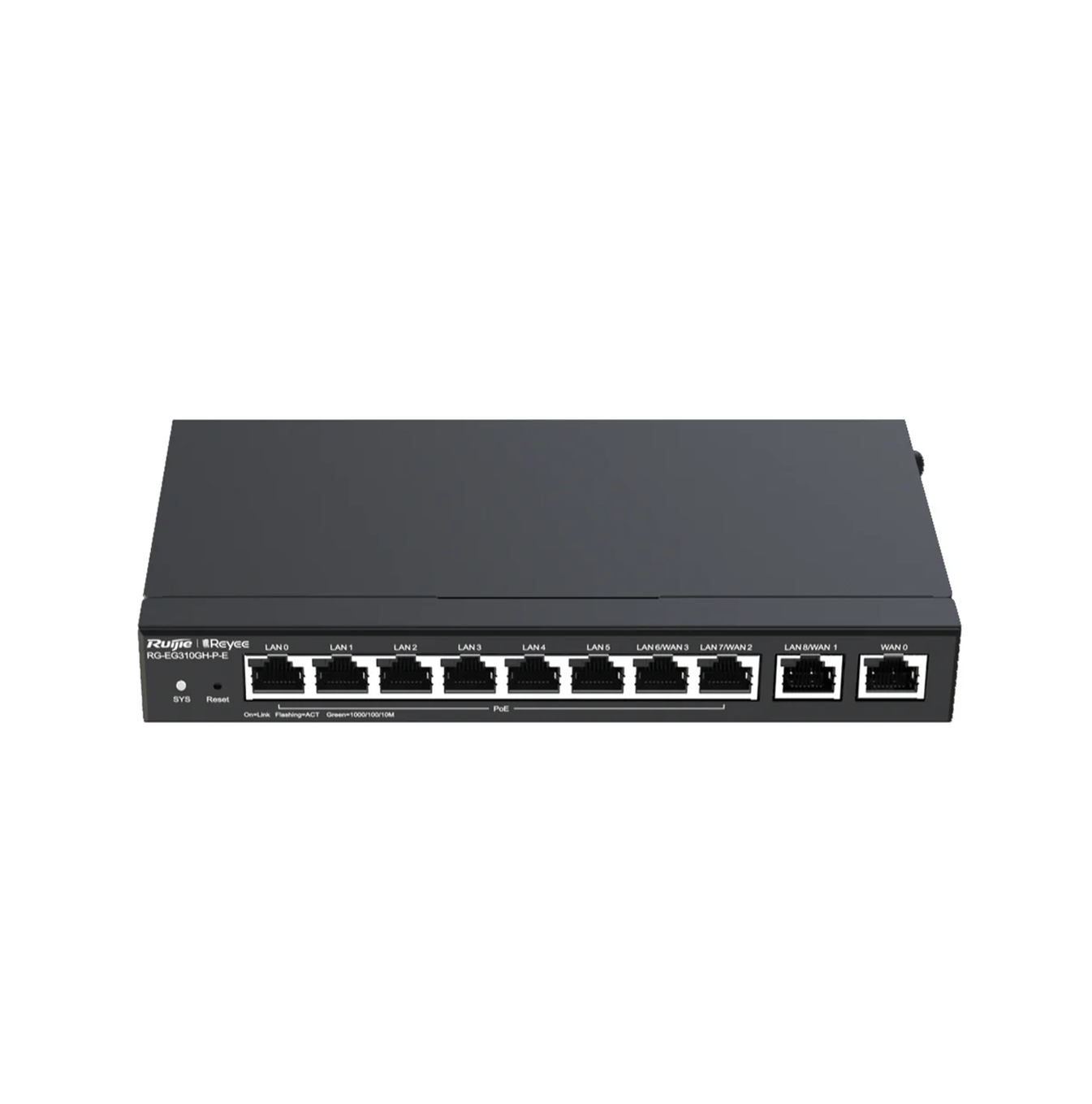 Router 8 PoE +2 GE 120W Hasta 4 WAN 300 usuarios / SMB 1.5Gbps rendimiento Marca: Ruijie