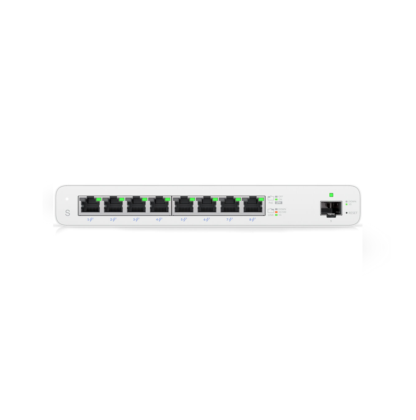 Ubiquiti Conmutador UISP-S  8 x 10/100/1000(PoE) + 1 x Gigabit SFP Marca: Ubiquiti