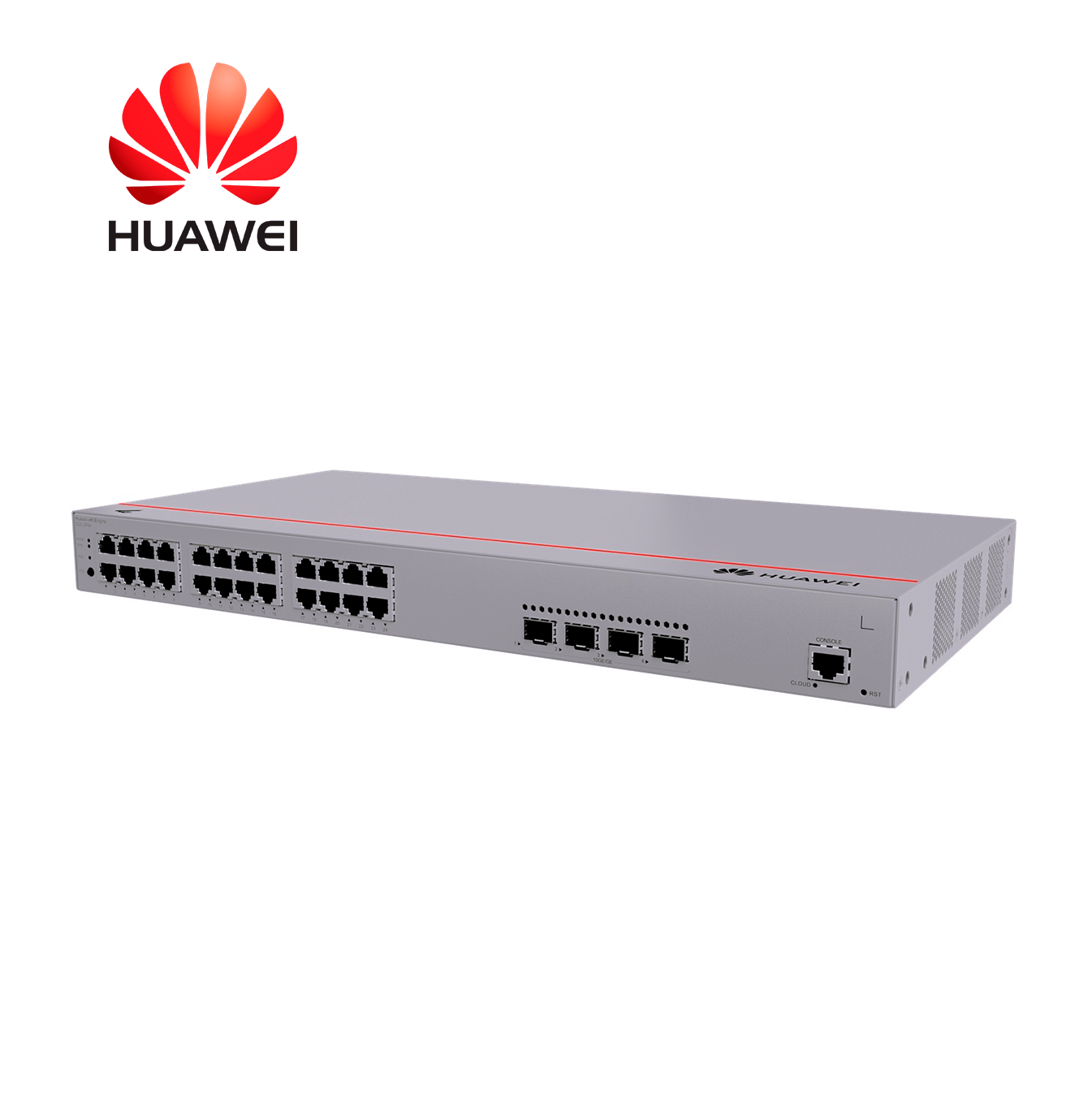 Switch 24 x puertos 10/100/1000BASE-T | 4 x puertos SFP+ de 10GE | Potencia PoE+ total: 400W S220-24P4X Marca: Huawei