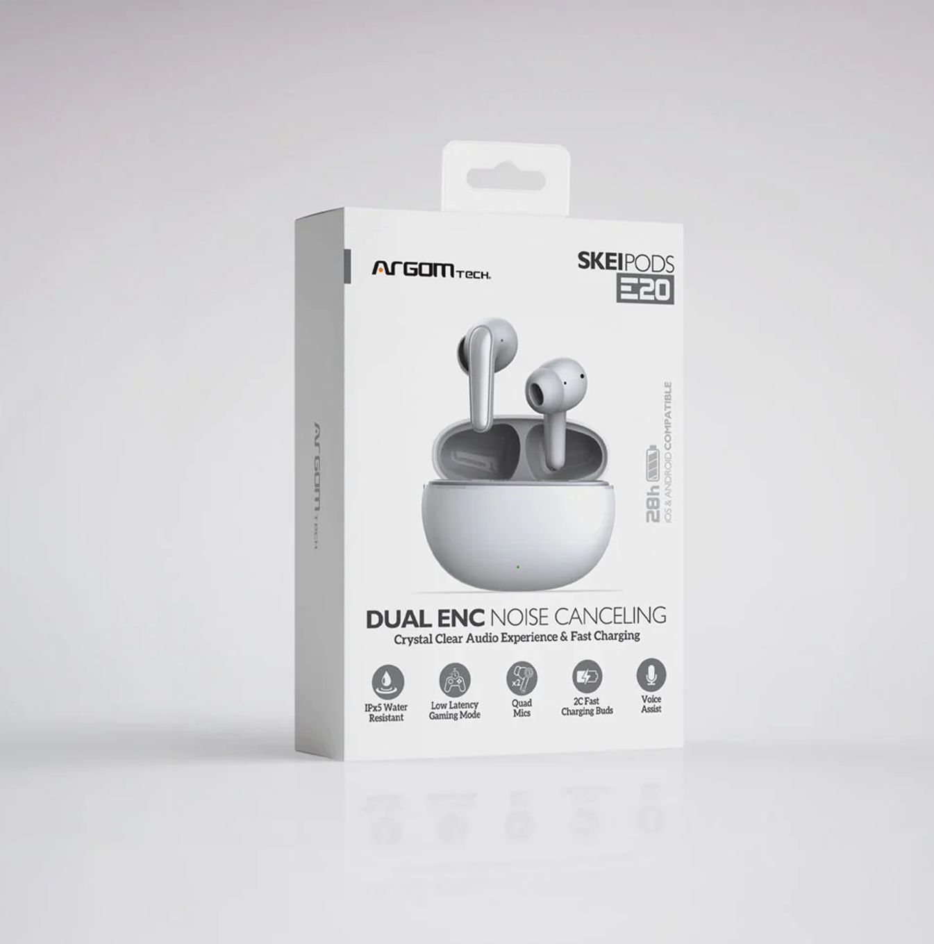 Auricular True Wireless Earbubs E20ENC IPX5 ARG-HS-5020WT Marca: Argom