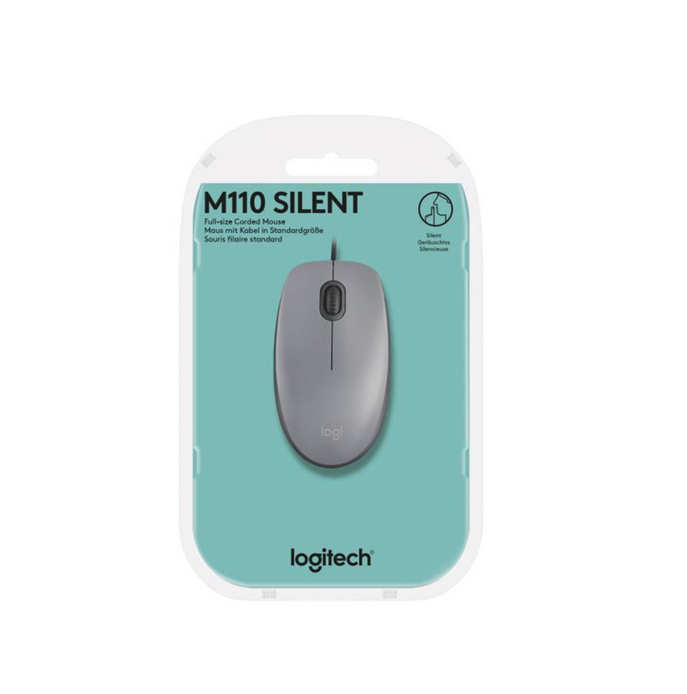 Mouse cableado M110 Silent color gris Marca: Logitech