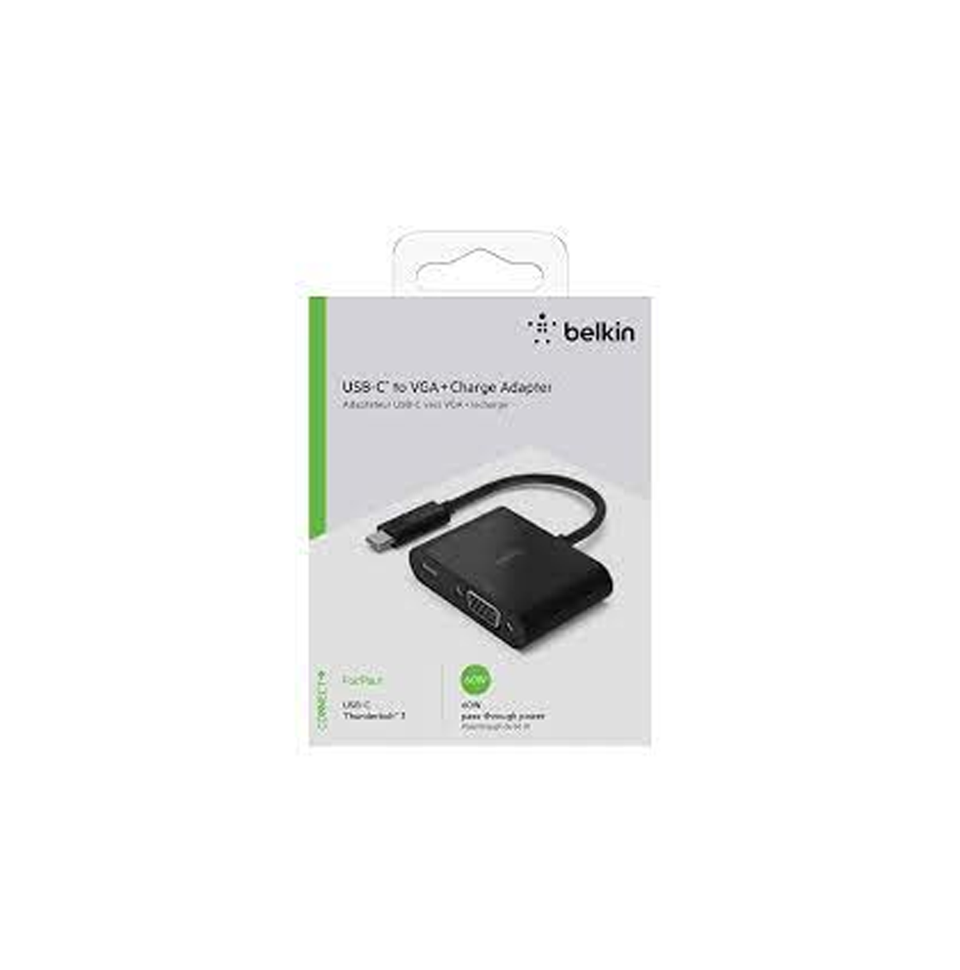 Adaptador de vídeo / 24 pin USB-C macho a HD-15 (VGA), USB-C (solo alimentación) hembra Marca: Belkin