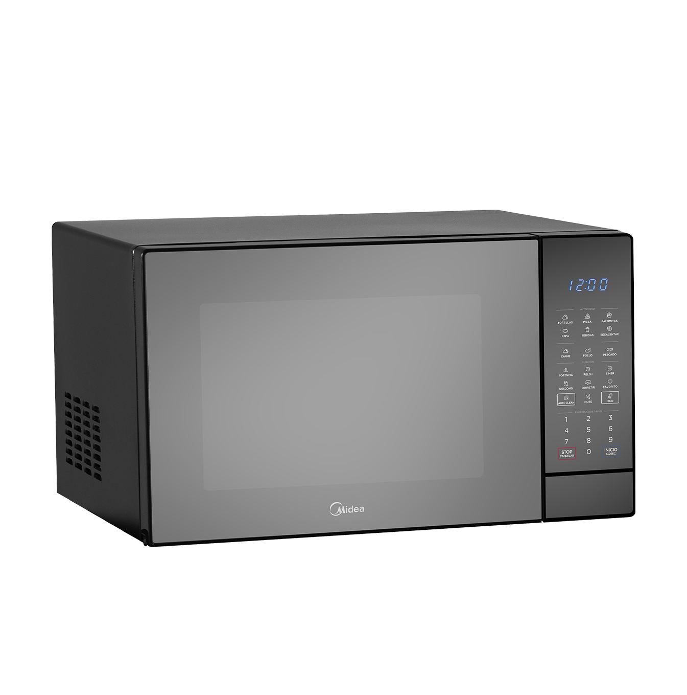 Microondas 1.4 pc puerta espejo gabinete negro MMDK14S2MB Marca: Midea