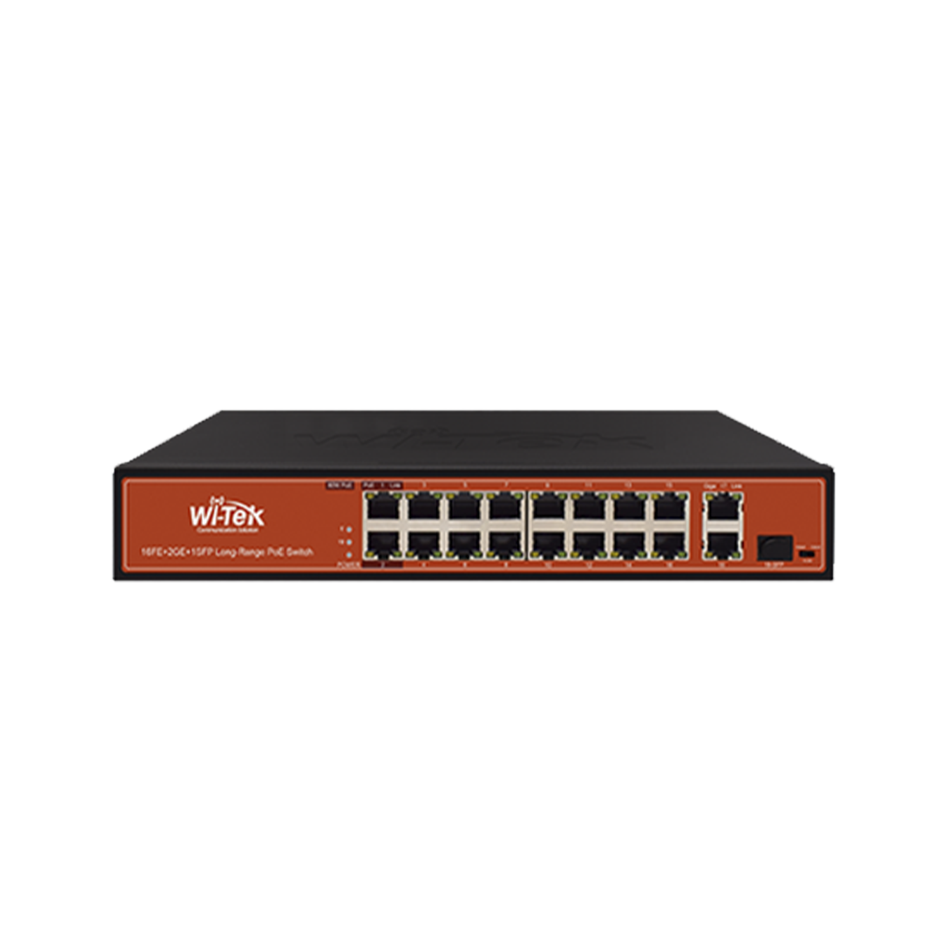 Switch de 16 puertos PoE 10/100 + 2 ptos Gbit para Up-Link Marca: Wi-Tek