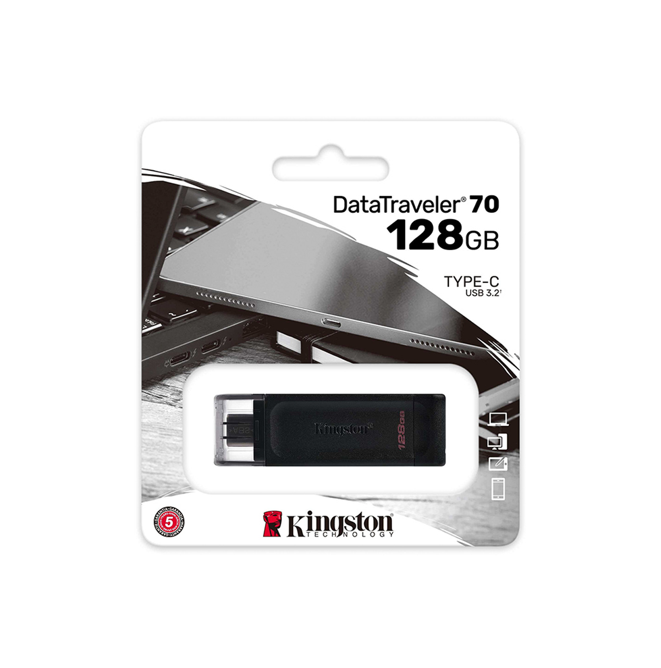 Memoria USB 128GB 3,0 Data traveler 70 type DT70/128GB Marca: Kingston