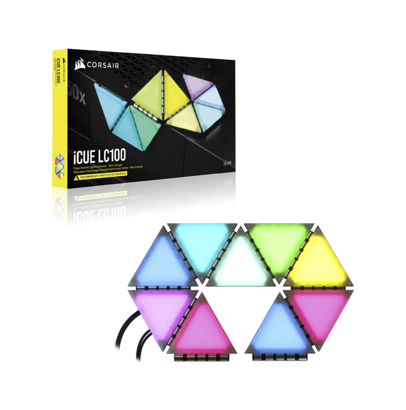 Paneles de iluminación para CASE mini triángulo ICUE DE 9 CL-9011114-WW Marca: Corsair