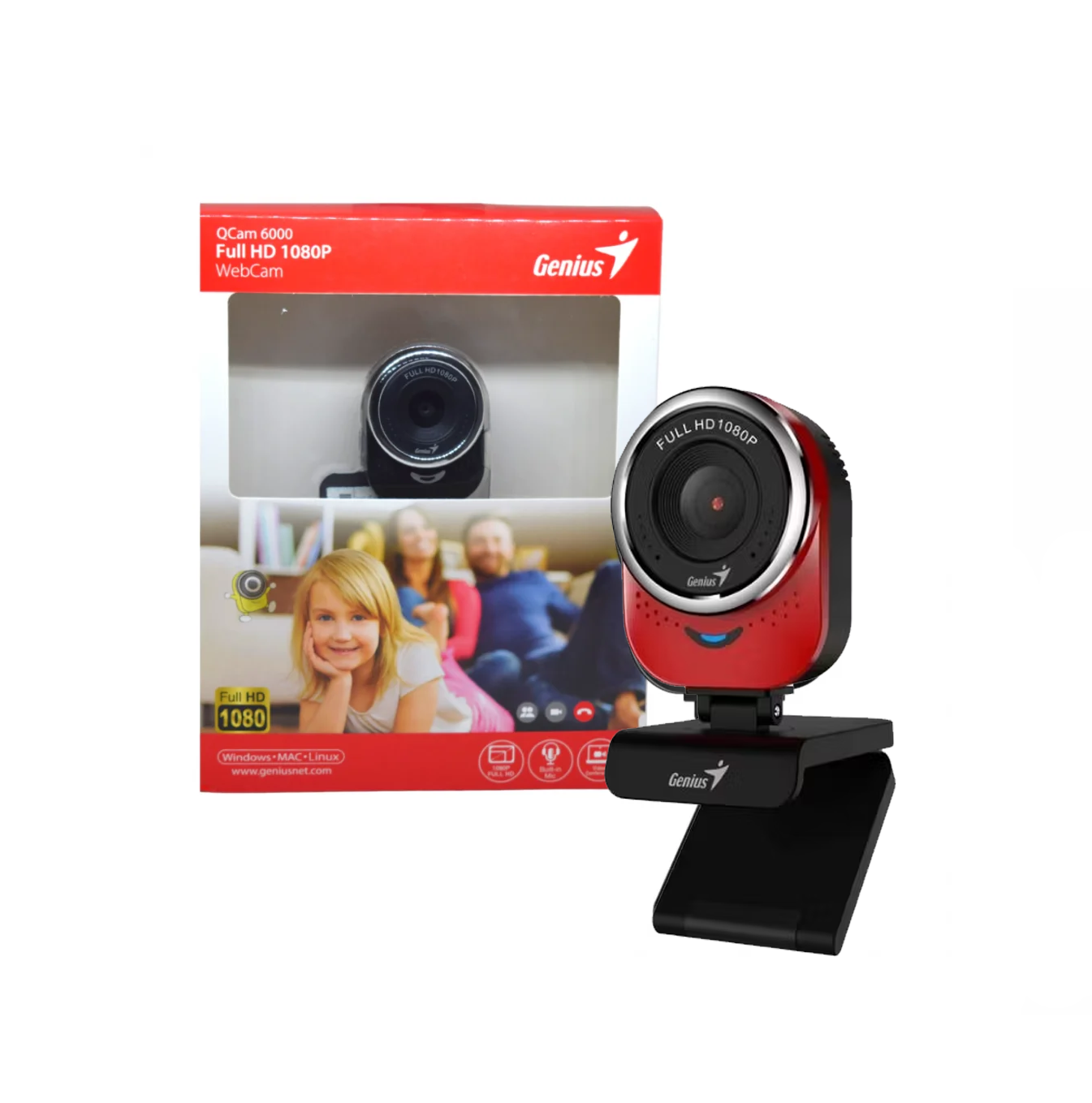 Camara web QCAM 6000 roja 32200002408 Marca Genius