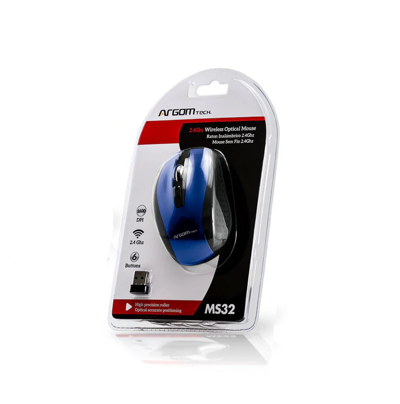 Mouse inalámbrico azul ARG-MS-0032L Marca: Argom