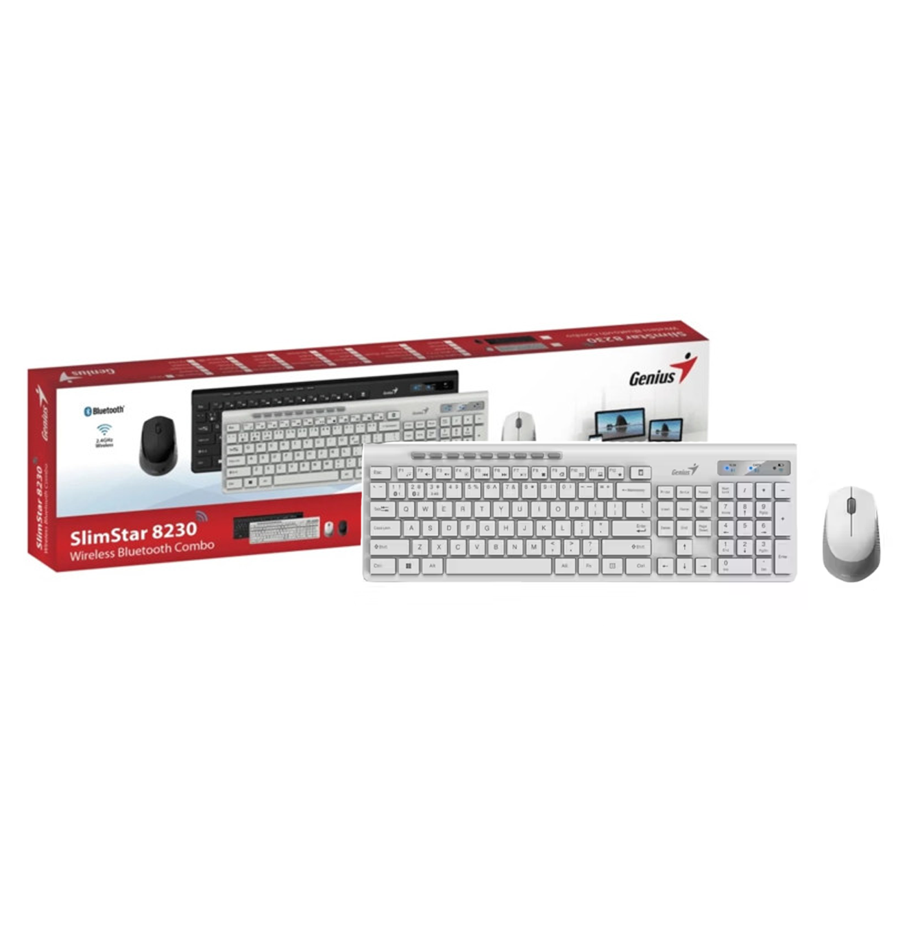 Teclado y mouse Slimstar 8230 SP blanco 31340015401 Marca: Genius